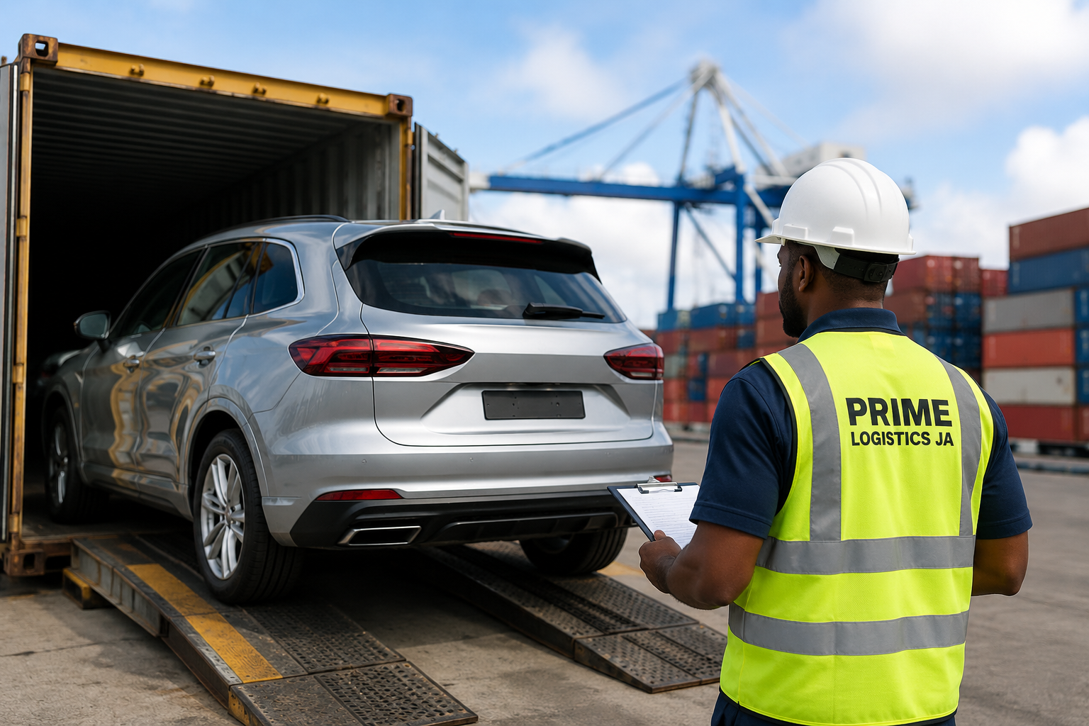 Vehicle clearing Jamaica customs port
